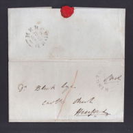 Great Britain 1845 Postal History Rare Pre-Stamp Cover + Content Hereford D.933 - Cartas & Documentos