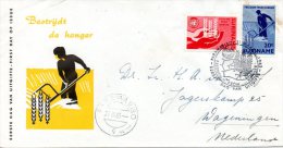 SURINAM. N°381-2 De 1963 Sur Enveloppe 1er Jour (FDC). Campagne Mondiale Contre La Faim. - Contre La Faim