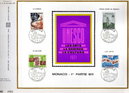 Feuillet Tirage Limité CEF 32 Monaco Unesco Les Arts La Science La Culture - Briefe U. Dokumente