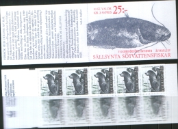 Svezia Sweden  Schweden Suede 1991 Booklet Carnet Libretto Fish Poissons Pesci Rari D´acqua Dolce ** MNH - Nuevos