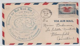 USA - 1938 - ENVELOPPE AIRMAIL De La SEMAINE NATIONALE POSTE AERIENNE De FITCHBURG - - 1c. 1918-1940 Storia Postale