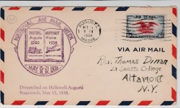 USA - 1938 - ENVELOPPE AIRMAIL De La SEMAINE NATIONALE POSTE AERIENNE De AUGUSTA (MAINE) - - 1c. 1918-1940 Brieven