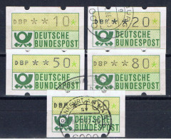 D+ Deutschland 1981 Mi 1 Automatenmarke ATM Posthorn 10, 20, 50, 80, 100 Pfg - Machine Labels [ATM]