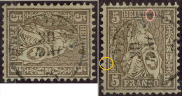 Sitzende Helvetia 30, 5 Rp.fahlbraun  "EFFRETIKON"       Ca. 1872 - Used Stamps