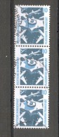 1988   N° 1179 + 1179 + 1179  X 3  SE-TENANT VERTICALE  FLUORESCENT   OBLITÉRÉ - Rollenmarken