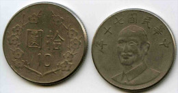 Taiwan 10 Yuan 70 ( 1981 ) KM 553 - Taiwán