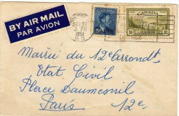 1927   Carta Aerea  Montreal 1950  Canada - Covers & Documents