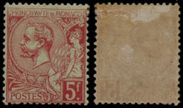 Monaco 1891 Albert I 5 Fr Mi.21a Carmine Rose MH AM.365 - Nuevos