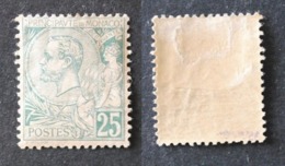 Monaco 1891 Albert I 25 Fr Mi.16 Green SIGNED MH AM.368 - Unused Stamps