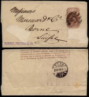 Great Britain 1888 Postal History Rare Postal Stationery Wrapper To Bern Switzerland D.984 - Brieven En Documenten