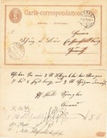 Switzerland 1875 Postal History Rare Old Postcard Postal Stationery AARAU To ZURICH D.994 - Brieven En Documenten