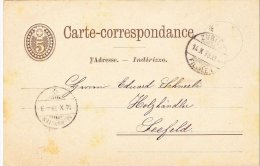 Switzerland 1878 Postal History Rare Old Postcard Postal Stationery NEUMUNSTER To ZURICH D.996 - Brieven En Documenten