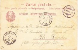 Switzerland 1883 Postal History Rare Old Postcard Postal Stationery St IMIER To LUBEN B LGTZ D.998 - Covers & Documents