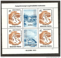 1973 Ungheria Hungary CONFERENZA HELSINKI Foglietto Di 4v. (105) MNH** Souv. Sheet - Commemorative Sheets