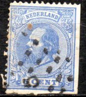 NETHERLANDS 1872  King William III  - 5c. - Blue   FU - Oblitérés