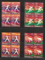 INDIA, 2010 XIX Commonwealth Games, Set 4 V, Block Of 4, MNH, (**) - Neufs