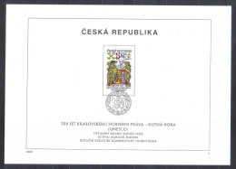 Czech  Mi  245  FIRST DAY SHEET  King Mining Rights Kutna Hora    2000 - Brieven En Documenten