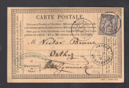 FRANCE N°  66  Obl. Seul S/CP C à D Orthez - 1876-1878 Sage (Type I)