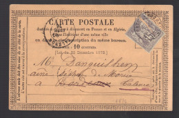FRANCE N°  66 Défectueux  Obl. Seul S/CP Petit C à D - 1876-1878 Sage (Type I)