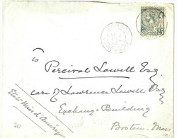 LBL26B - MONACO ALBERT Ier 25c VERT CLAIR SUR LETTRE POUR BOSTON 1/12/1900 - Storia Postale