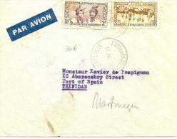 LBL26B - MARTINIQUE LETTRE AVION FORT DE FRANCE / PORT OF SPAIN (TRINIDAD) 13/7/1938 - Brieven En Documenten