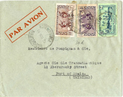 LBL26B - MARTINIQUE LETTRE AVION FORT DE FRANCE / PORT OF SPAIN (TRINIDAD) 4/5/1939 - Covers & Documents