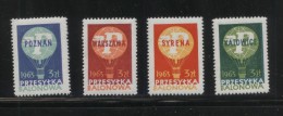 POLAND 1963 BALLOON POST STAMPS SET OF 4 NHM KATOWICE POZNAN SYRENA WARSZAWA BALLOONS FLIGHT TRANSPORT - Balloons