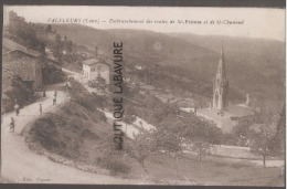 42--VALFLEURY (Loire) Embranchement Des Routes De St Etienne Et De St Chamond--animé - Otros Municipios
