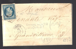 FRANCE 1853 N° 10  Obl. S/lettre PC 1313 Forges (indice 6) - 1852 Louis-Napoléon