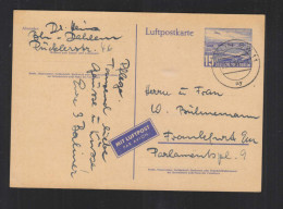 Berlin Luftpost-GA 15 Pf. Flughafen Tempelhof 1954 Nach Frankfurt Gelaufen - Lettres & Documents