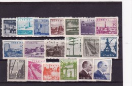 TURQUIE ...SERIE COURANTE DE 19 VALEURS - Unused Stamps