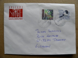 Cover Sent From Sweden To Lithuania 2013 Animal Bird Oiseaux Brev Crow - Brieven En Documenten