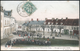 60 . NANTEUIL LE HAUDOUIN - La Place De L Hotel De Ville - Tirage Au Sort 1905 - Nanteuil-le-Haudouin