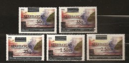 Azerbaidjan Azarbaycan  1992 N° 78 / 82 ** Indépendance, Mer Caspienne, Courant, Surchargé, Soleil, Rocher - Azerbaïjan