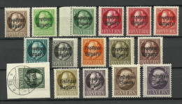 Deutsches Reich Bayern Bavaria 1919 - 1920 Lot König Ludwig III MNH - Postfris