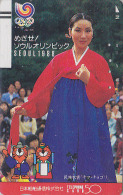 TC Ancienne JAPON / 110-20433 - JO SEOUL 88 - Femme En Costume - OLYMPIC GAMES KOREA JAPAN Front Bar Free PC  Girl 565 - Juegos Olímpicos