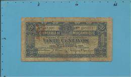 MOZAMBIQUE - 20 CENTAVOS - 25.11.1933 - Pick R29 - NOT Canceled - COMPANHIA DE MOÇAMBIQUE - PORTUGAL - Mozambique