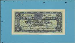 MOZAMBIQUE - 20 CENTAVOS - 25.11.1933 - Pick R29 - UNC. - PAGO 5.11.1942 - COMPANHIA DE MOÇAMBIQUE - PORTUGAL - Mozambique