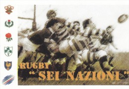 Cartolina UIFOS "Sei Nazioni" 1^ Paretecipazione Italia" 61/500 - Rugby