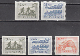 Sweden     Scott No.  494-98     Mnh      Year  1956 - Ongebruikt