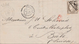 1875 - 30c CERES SEUL Sur LETTRE De BORDEAUX Pour BALE (SUISSE) - COTE MAURY = 115 EUROS - 1871-1875 Cérès