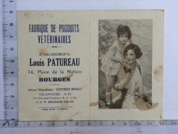 (18) Cher - Calendrier 1937 - (18) Cher BOURGES, Ets Louis PATUREAU 14 Rue De La Nation - Fabrique Produits Vétérinaires - Tamaño Pequeño : 1921-40