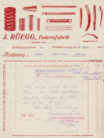RN ZH FELDBACH 1920-4-30 J. Rüegg Federn Fabrik - Switzerland