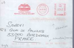 Lettre De Corsham GB 28.11.05 EMA Rouge Avec Diverses Marques D'indexations - Lettres & Documents