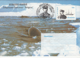 BELGICA ANTARCTIC EXPEDITION, A. DE GERLACHE, WHALE, SHIP, COVER STATIONERY, ENTIER POSTAL, 1997, ROMANIA - Antarctische Expedities