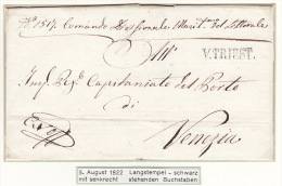 Österreich Austria Italy Triest Trieste 1822 Langstempel Mark Black ´V. TRIEST.´ Ex Offo (j12) - ...-1850 Voorfilatelie