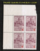 FINLAND   Scott  # B 10**  VF MINT NH BLK. Of 4 TOP LEFT - Neufs