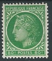 1945-47 FRANCIA CERERE CON ALLORO 80 CENT MH * - EDF139 - 1945-47 Cérès De Mazelin