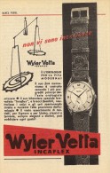 # WYLER VETTA INCAFLEX OROLOGI HORLOGERIE 1950 Italy Advert Publicitè Reklame Orologio Montre Uhr Reloj Relojo Watch - Werbeuhren
