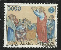 VATICANO VATIKAN VATICAN 1983 POSTA AEREA AIR MAIL ANNO MONDIALE COMUNICAZIONI MONDIAL YEAR COMMUNICATIONS L. 5000 USED - Aéreo